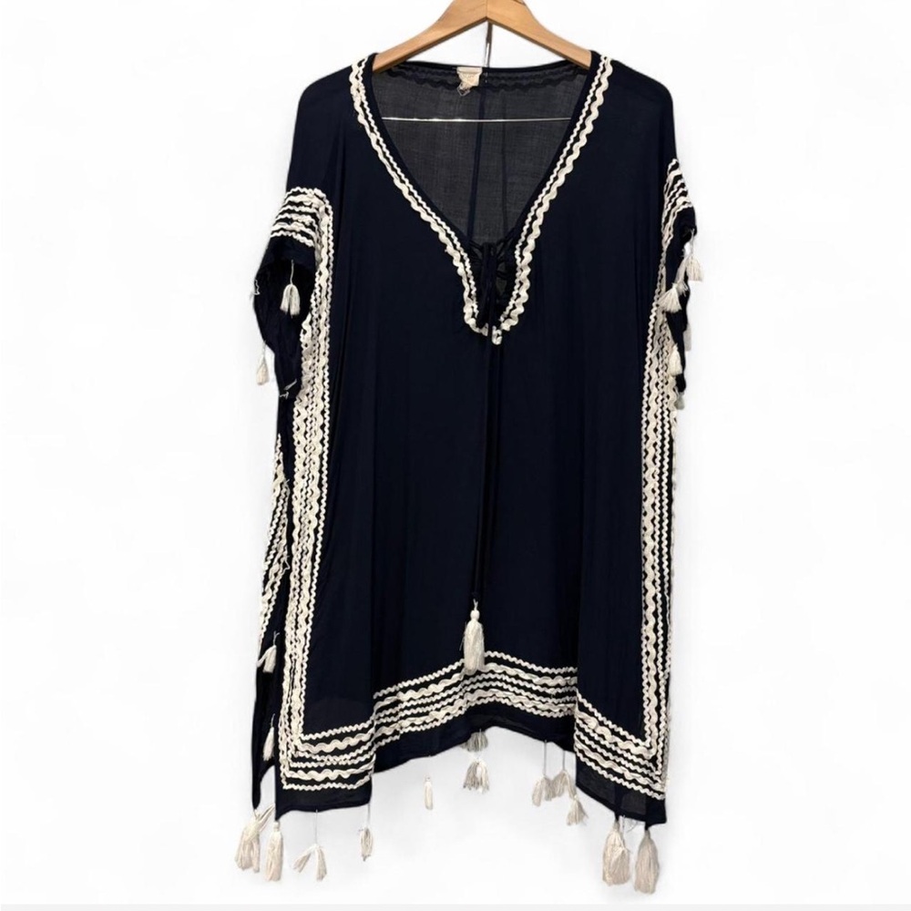 Surf Gypsy Navy Linen Kaftan Cover Up